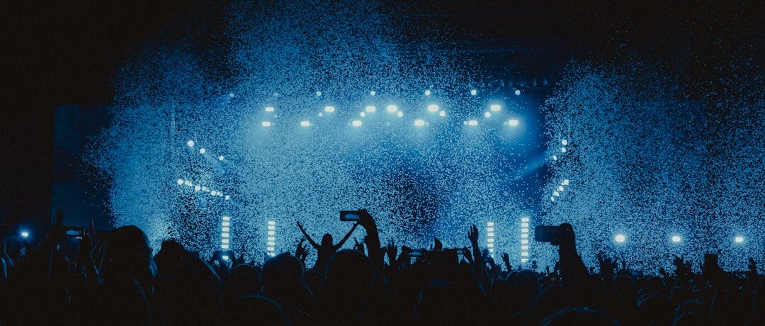 crowd cheering at concert